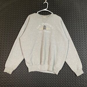 Vintage M.J. Soffe Light Gray San Francisco California Crewneck Sweater Men's XL